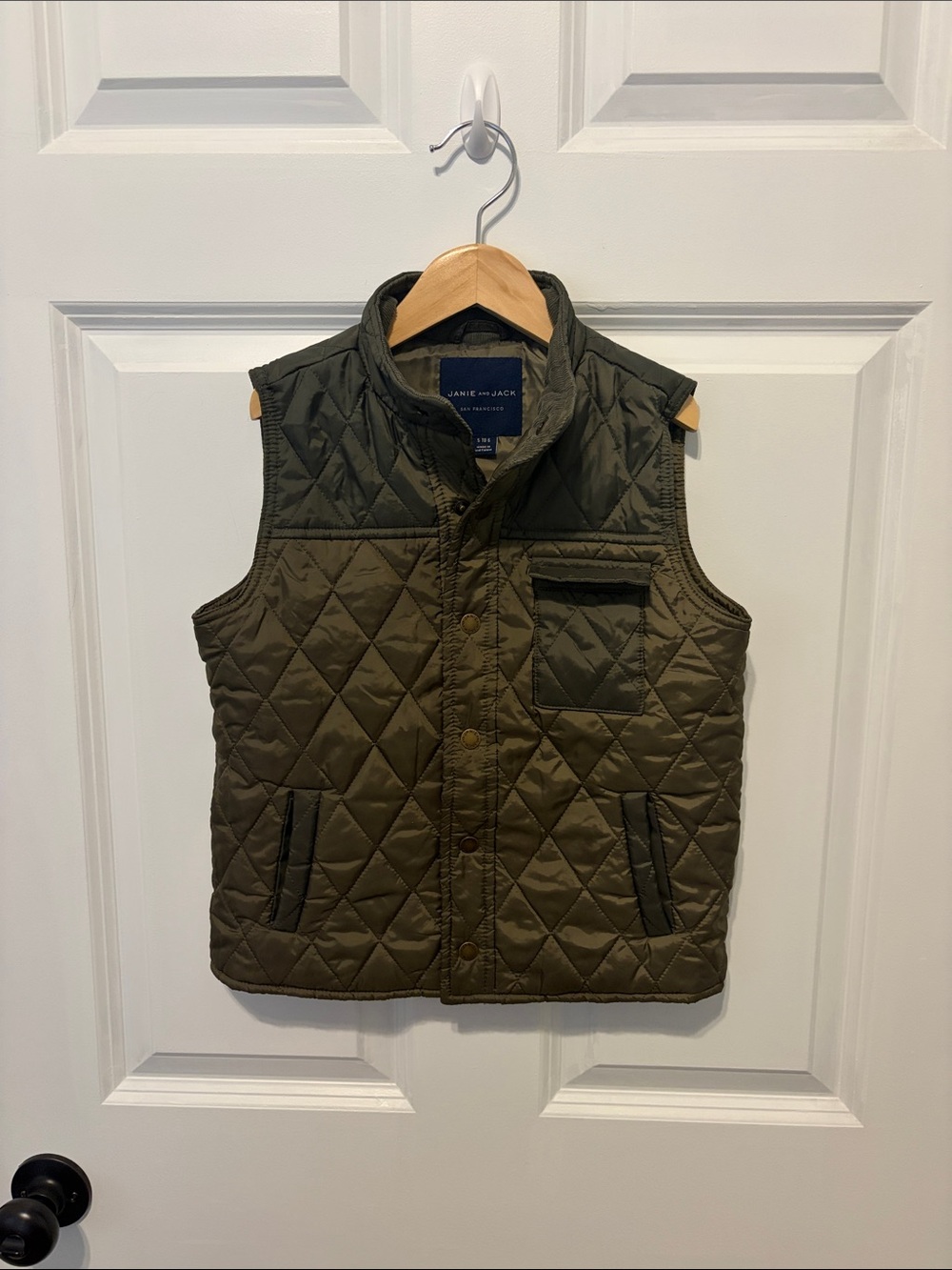 Janie and Jack Quilted Olive Green Kids Vest